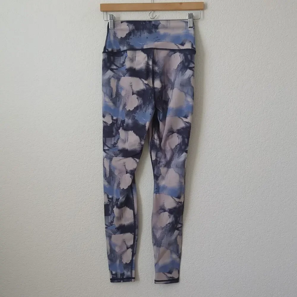 Alo Yoga Womens Athletic Pants Colorful Vapor High Rise Leggings Size Small‎ S